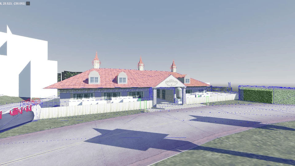 Player standing on road