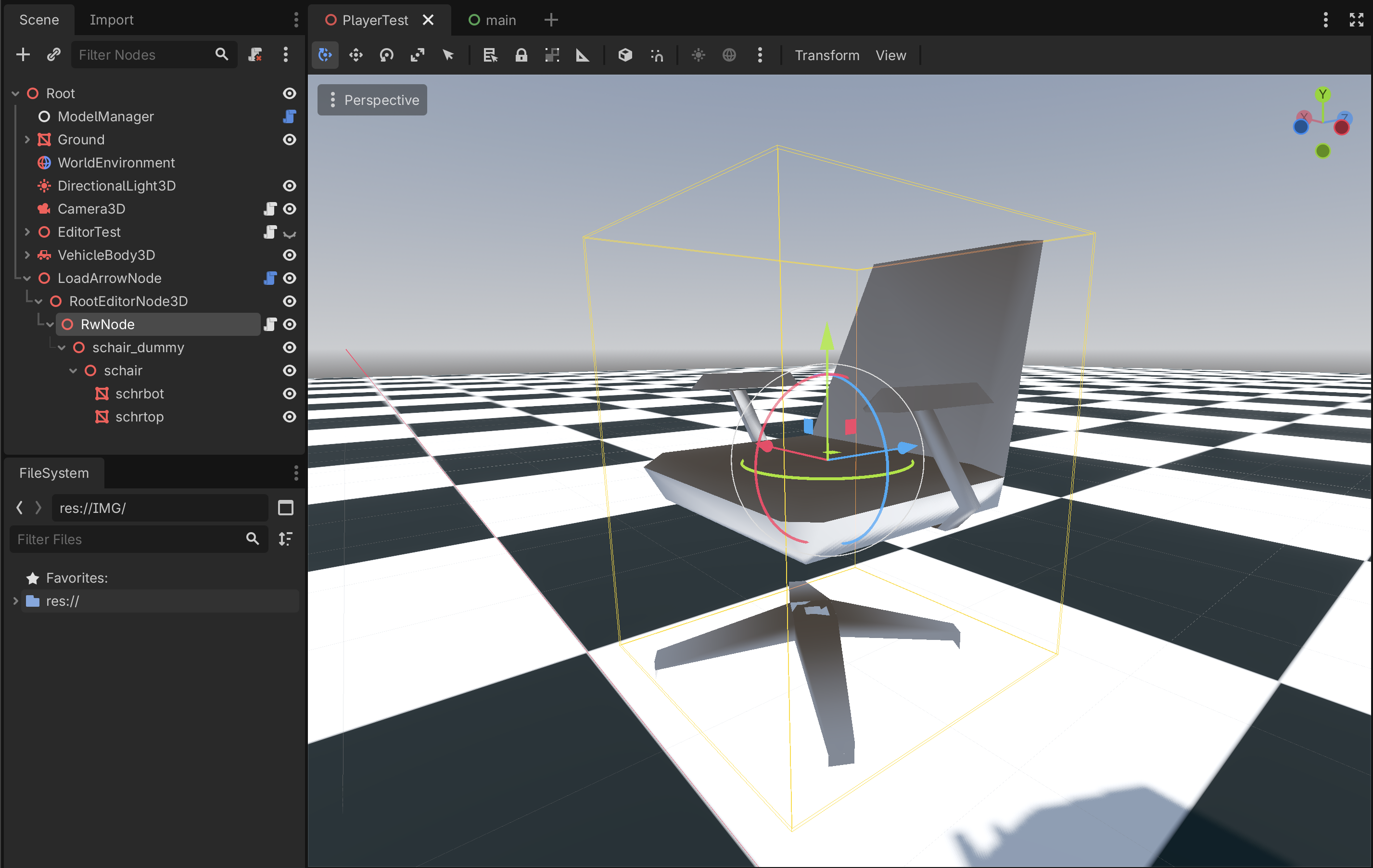 SCHAIR model in Godot